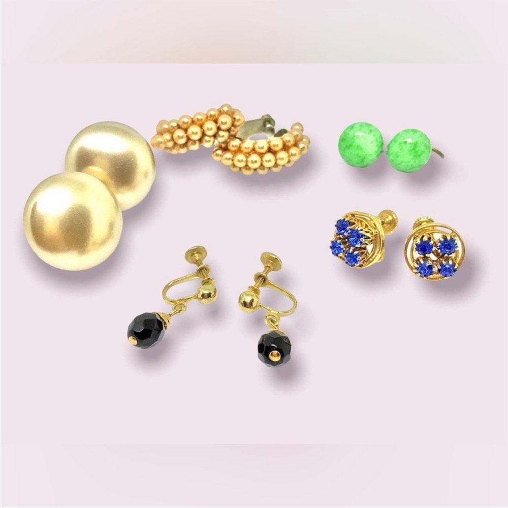 Vintage Earrings Crystal Costume Jewelry Lot